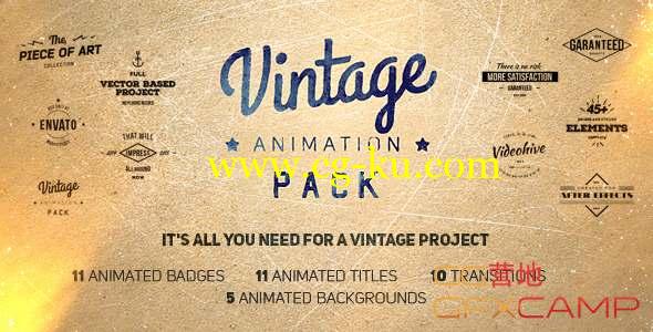 AE模板-欧式复古文字标题动画 Vintage Animation Pack的图片1