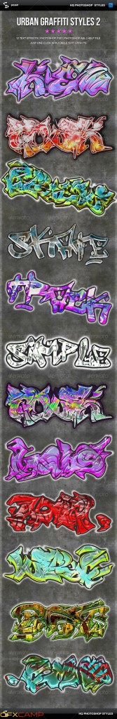 街头涂鸦PSD GraphicRiver Urban Graffiti Text Effects 2的图片1