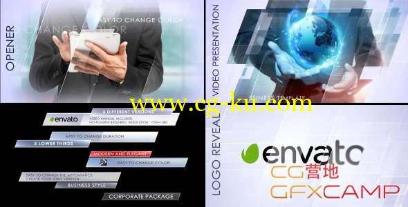AE模板-公司商务栏目包装片头 Clean Corporate Package的图片1