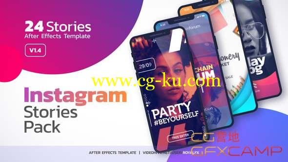 AE模板-INS时尚网络视频宣传包装片头 Instagram Stories V3的图片1