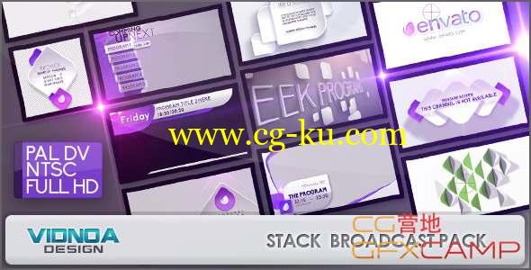 AE模板-时尚电视栏目包装片头 Stack Broadcast Package的图片1