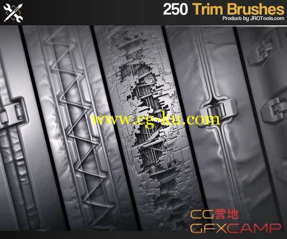 科幻拉链修剪风格ZB笔刷素材 ArtStation Marketplace - ZBrush - 250 SF Trim Brushes Vol.1的图片1