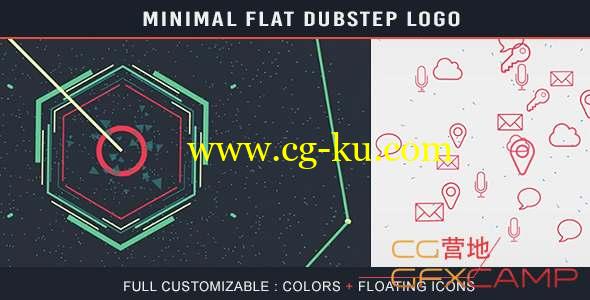 AE模板-线条图形扁平化Logo动画 Minimal Flat Dubstep Logo的图片1