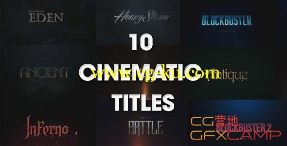 AE模板-大气三维文字标题动画 10 Cinematic Titles的图片1