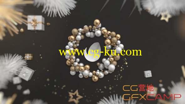 AE模板-圣诞节珠宝Logo动画 Gold Christmas Logo的图片1