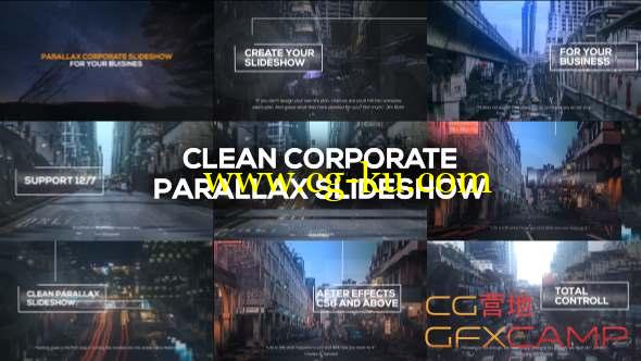 AE模板-简洁图形视差开场 Clean Corporate Parallax Slideshow的图片1