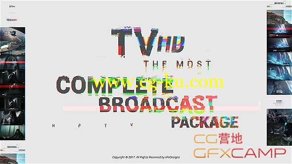 AE模板-现代科技感信号损坏栏目包装 Glitch TV Complete Broadcast Graphics Package的图片1