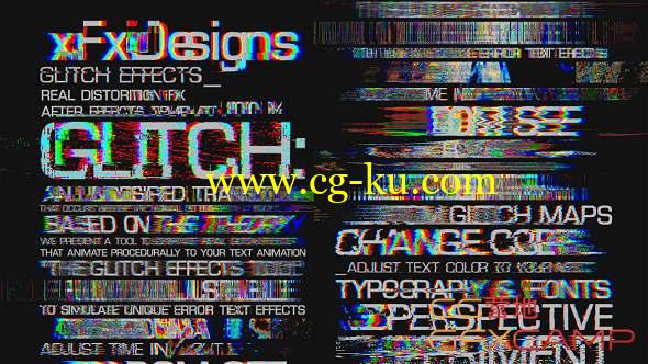 AE模板-色彩分离信号损坏文字标题动画 Glitch Text Effects Toolkit + 30 Title Animation Presets的图片1
