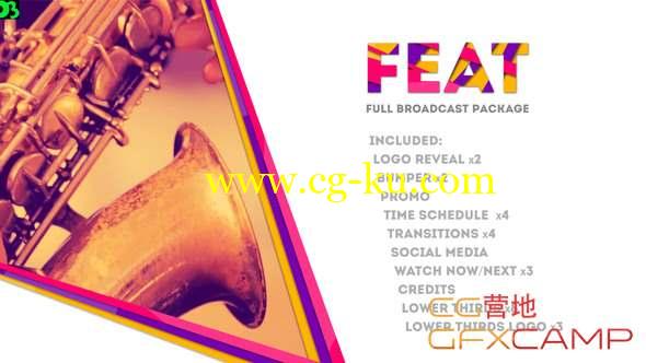 AE模板-彩色时尚电视广告栏目包装 FEAT Full Broadcast Package的图片1