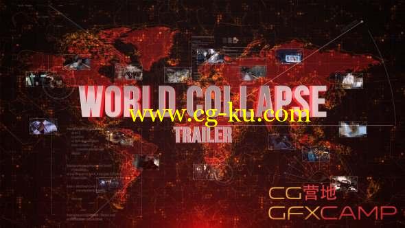 AE模板-科技感地图视频宣传片 World Collapse Trailer的图片1