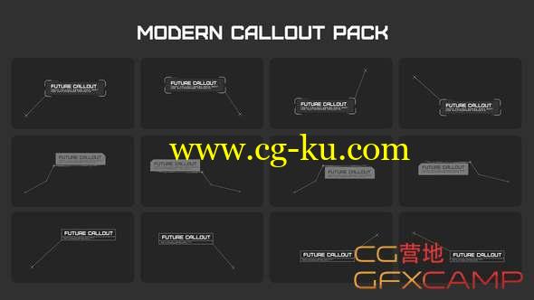 AE模板-现代科技感指示线动画 Modern Callout Packs的图片1