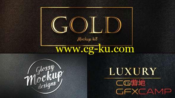 AE模板-金色质感文字Logo动画 Gold Mockup Kit - Glossy Logo & Titles的图片1