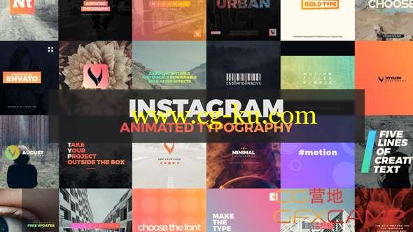AE模板-INS视频宣传片头排版包装 Instagram Animated Typography的图片1