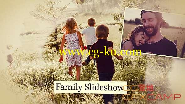 AE模板-家庭照片相册水墨遮罩幻灯片开场 Family Slideshow的图片1