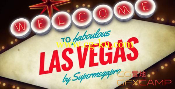 AE模板-洛杉矶赌场霓虹灯 VideoHive Welcome to Fabulous Vegas Logo Opener Animation的图片1