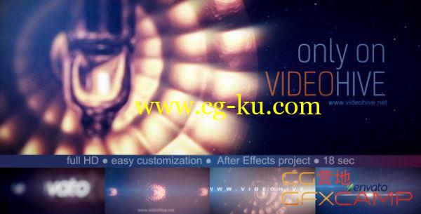 AE模板-大气灯光闪烁粒子logo文字展示 Videohive Light Glitch Logo Reveal的图片1