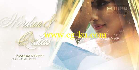 AE模板-玻璃质感婚礼视频回忆片头 Glass Wedding Memories的图片1