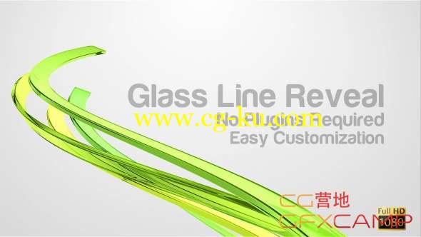 AE模板-玻璃质感线条生长Logo动画 Glass Line Reveal的图片1