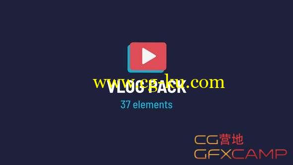 AE模板-扁平化文字标题字幕条视频包装动画 Vlog Pack的图片1