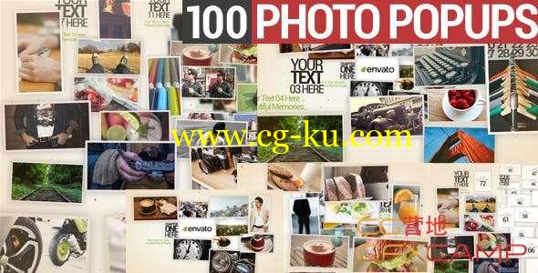 AE模板-空间感照片相册展示片头 100 Photo Popups的图片1