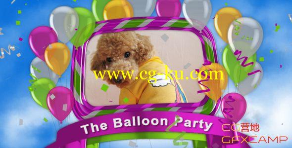 AE模板－儿童卡通气球图片展示 VideoHive The Balloon Party的图片1