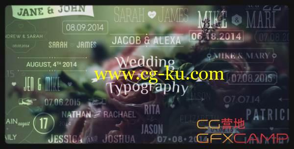 AE模板-婚礼西方古典文字标题动画 Videohive Wedding Typography Titles-Dates And Names的图片1