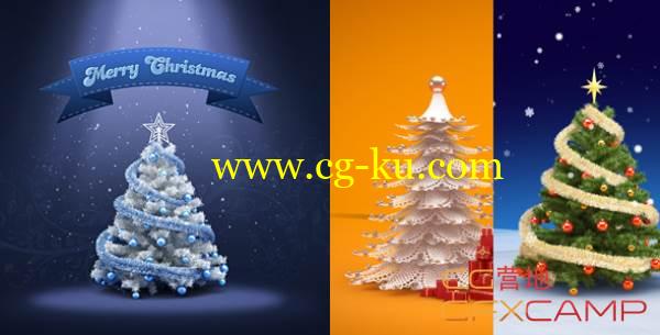 AE模板-新年圣诞树贺卡展示 VideoHive Christmas & New Year Greeting Card Design的图片1