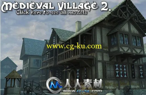 《中世纪村庄建筑3D模型合辑Vol.2》Dexsoft Medieval Village 2. Model Pack的图片1