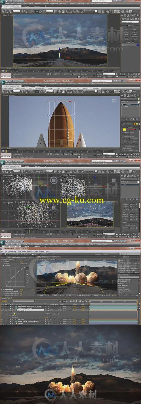 3dsMax与FumeFX火箭发射特效制作视频教程 Digital-Tutors Simulating a Rocket Lau...的图片1