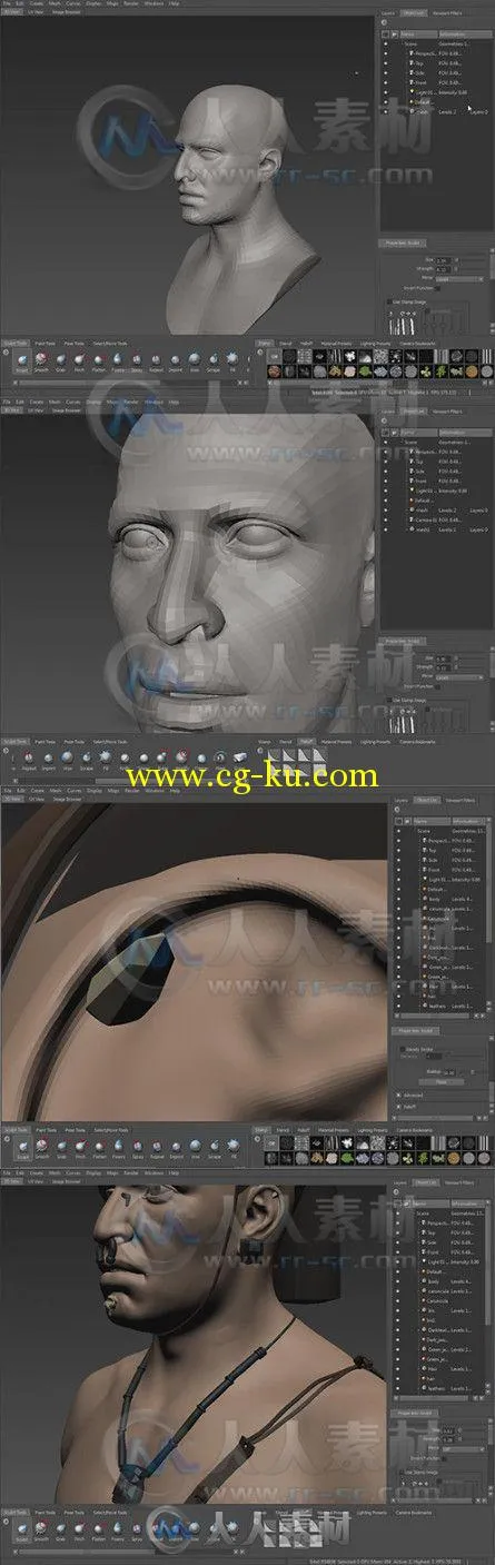 ZBrush人物头部雕刻艺术训练视频教程 Gumroad Human Head Sculpting by Peter Zoppi的图片1