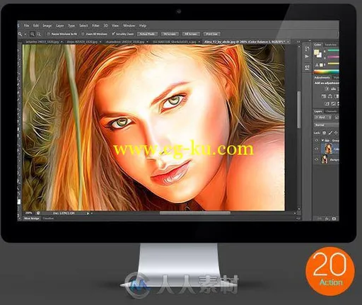 20组HDR绘画艺术特效PS动作20 HDR Painting Art Effects - Photoshop Action的图片1