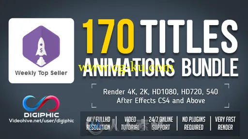 170种独特而优雅的标题动画AE模板Videohive 170 Titles Animations Bundle 16931322的图片1