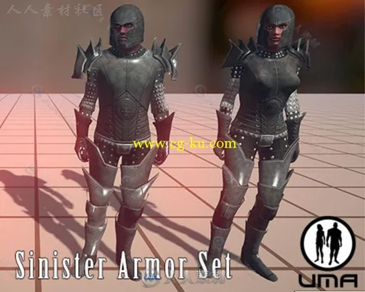 程式化护甲头像系统2邪恶的盔甲UMA角色模型Unity3D素材资源的图片1