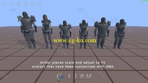 程式化护甲头像系统2邪恶的盔甲UMA角色模型Unity3D素材资源的图片3