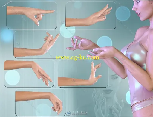 DAZ3D精美手势手指手腕姿势3D模型合辑的图片3