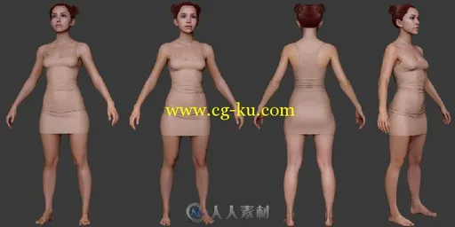 Zbrush超精细女孩角色雕刻3D模型 GUMROAD ZBRUSH REDHAIR GIRL BODY BASEMESH的图片3