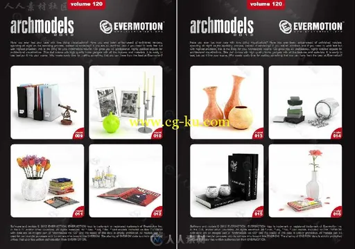 40组高品质家庭室内饰品装饰小物件3D模型合辑 EVERMOTION ARCHMODELS VOL 120的图片3
