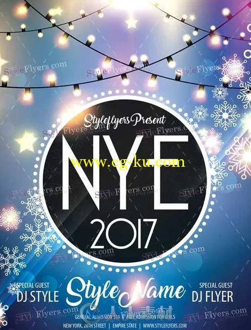 2017新年派对活动海报展示PSD模板Deluxe_New_Year_2017_V5的图片1