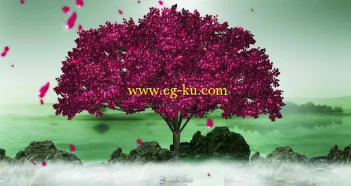 大气唯美炫丽的高清三维大树梦幻舞台背景视频素材的图片2