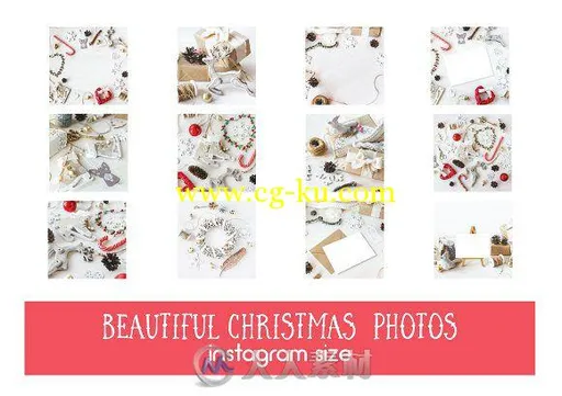 12款复古圣诞照片装饰素材PSD模板的图片1