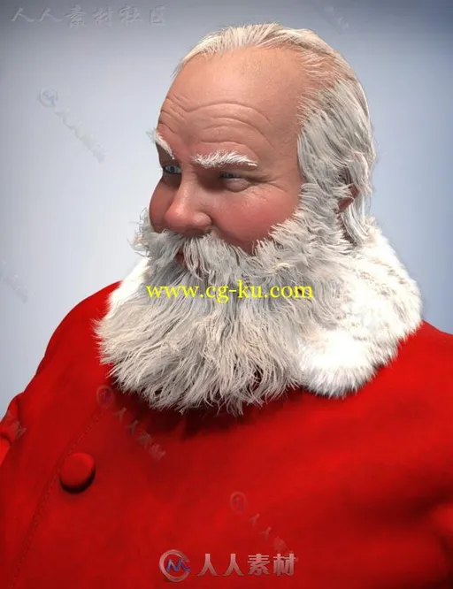 圣诞老人的衣服和头发3D模型合辑的图片1