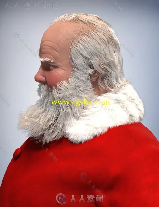 圣诞老人的衣服和头发3D模型合辑的图片6