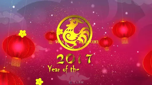 2017鸡年金色粒子新年贺岁幻灯片AE模板 Videohive Chinese New Year Wish 2017的图片2