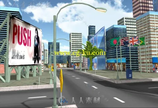 现代市中心城市环境3D模型Unity游戏素材资源的图片2
