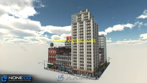 现实纽约市街区4城市环境3D模型Unity游戏素材资源的图片1