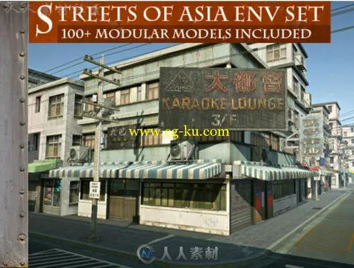 现实的城市街道环境3D模型Unity游戏素材资源的图片1
