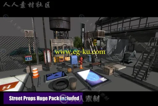 巨大的城镇建设者包城市环境3D模型Unity游戏素材资源的图片2