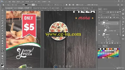 PS美食宣传海报设计实例制作视频教程 UDEMY HOW TO DESIGN SIMPLE PROMOTIONAL MAT的图片1