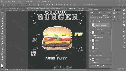 PS美食宣传海报设计实例制作视频教程 UDEMY HOW TO DESIGN SIMPLE PROMOTIONAL MAT的图片4