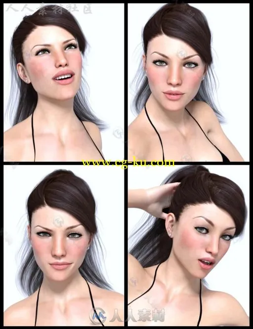 女性优雅美丽的手和表情3D模型合辑的图片5